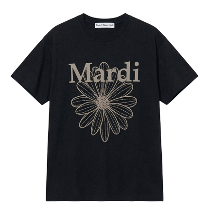 Mardi Mercredi - Unisex Tshirt Flowermardi_Black Taupe - T-Shirts - Korean Fashion | 4982-Studio
