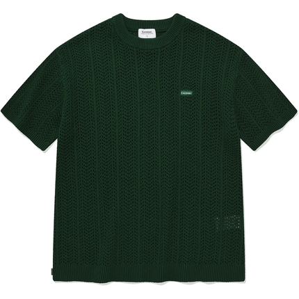 COVERNAT - Cable Round Half Knit Green - Knitwear - Korean Fashion | 4982-Studio