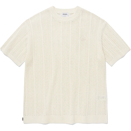 COVERNAT - Cable Round Half Knit Ivory - Knitwear - Korean Fashion | 4982-Studio