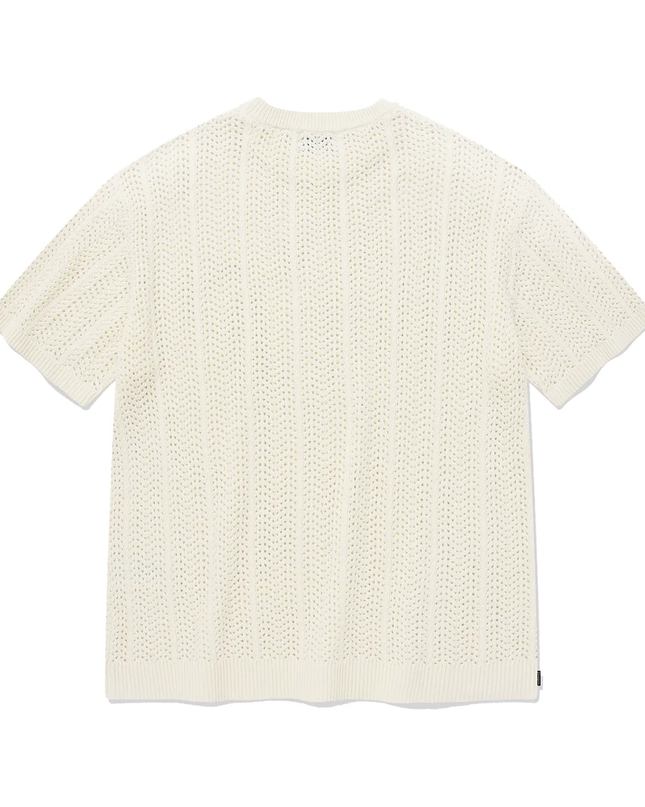 COVERNAT - Cable Round Half Knit Ivory - Knitwear - Korean Fashion | 4982-Studio