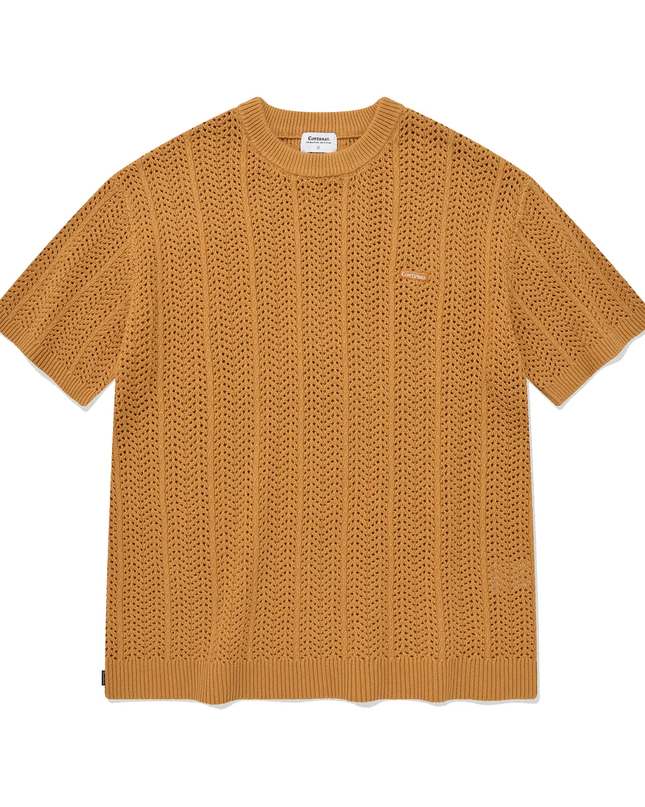COVERNAT - Cable Round Half Knit Orange - Knitwear - Korean Fashion | 4982-Studio