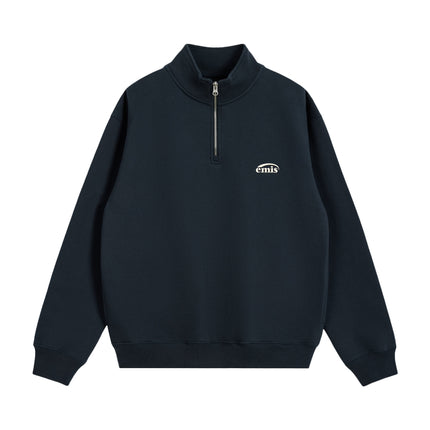 emis - Half Zip-Up Logo Sweat Shirt - Sweatshirts - Korean Fashion | 4982-Studio