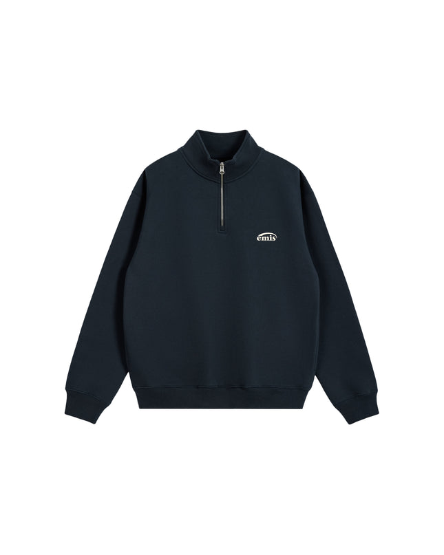 emis - Half Zip-Up Logo Sweat Shirt - Sweatshirts - Korean Fashion | 4982-Studio