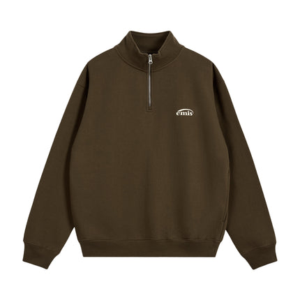 emis - Half Zip-Up Logo Sweat Shirt - Sweatshirts - Korean Fashion | 4982-Studio