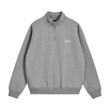 emis - Half Zip-Up Logo Sweat Shirt - Sweatshirts - Korean Fashion | 4982-Studio