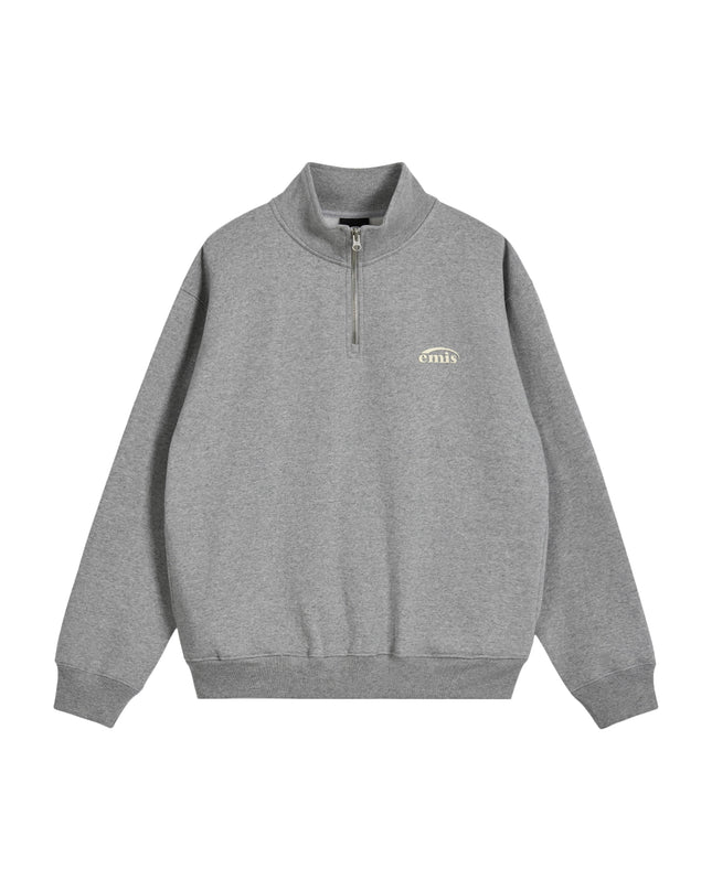 emis - Half Zip-Up Logo Sweat Shirt - Sweatshirts - Korean Fashion | 4982-Studio