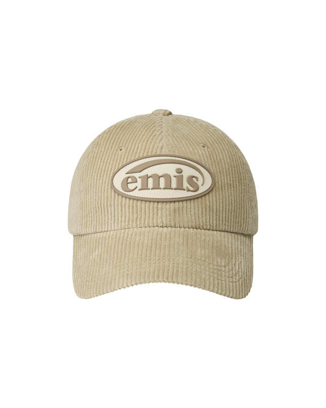 emis - Rubber Patch Corduroy Ball Cap - Caps - Korean Fashion | 4982-Studio