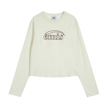 emis - (W) Long Sleeve Chain Stitch T-Shirt - T-Shirts - Korean Fashion | 4982-Studio